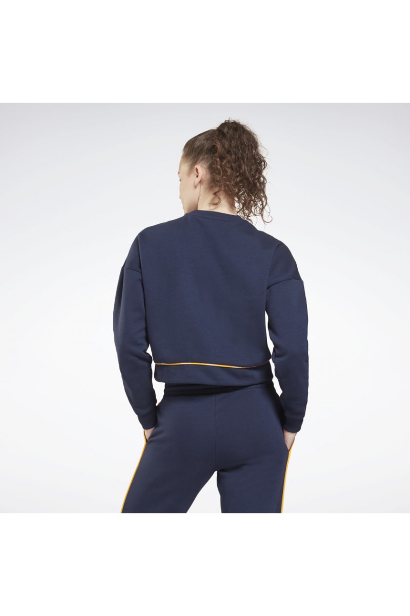 POLERÓN REEBOK MUJER PIPING CREW AZUL POLERÓN REEBOK MUJER PIPING CREW AZUL
