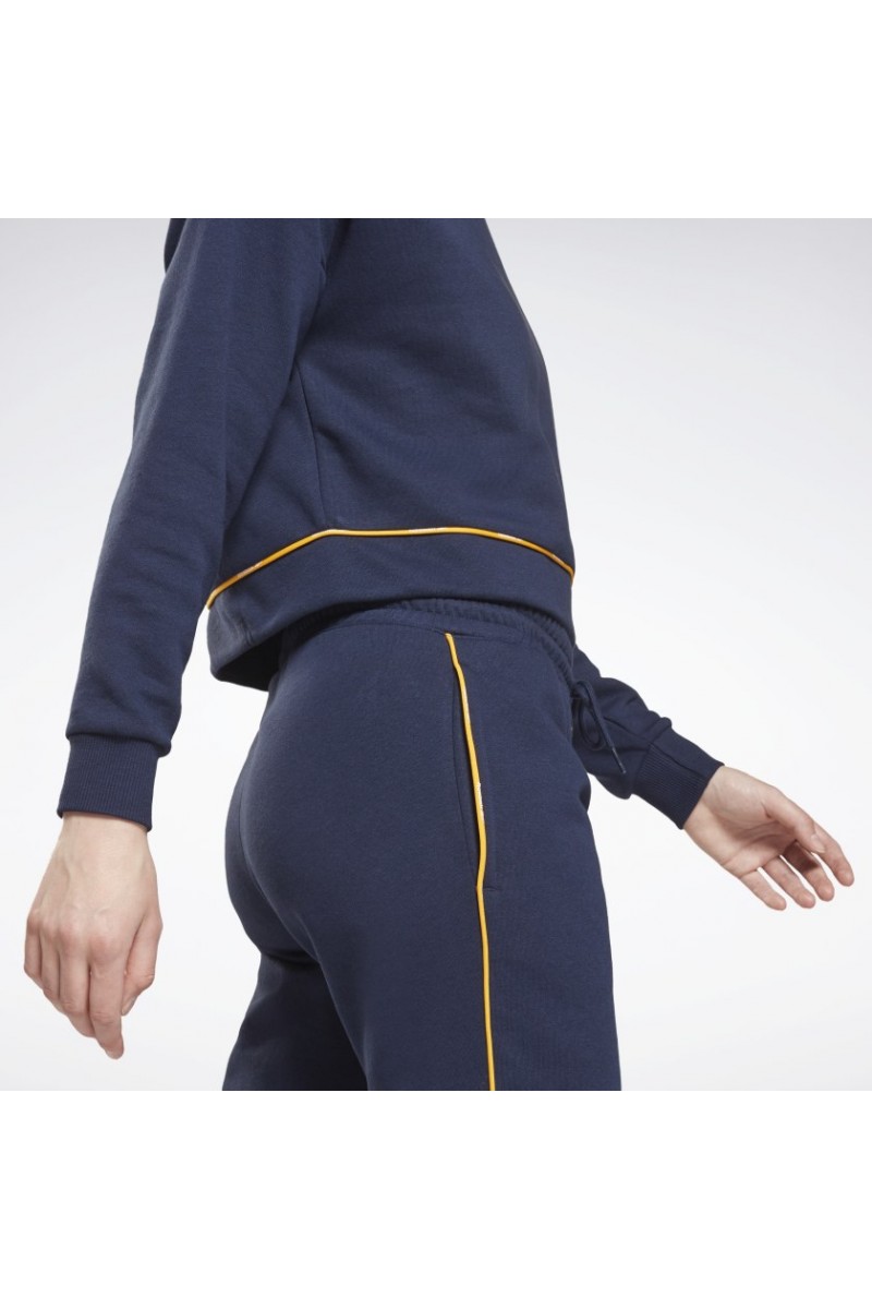 POLERÓN REEBOK MUJER PIPING CREW AZUL POLERÓN REEBOK MUJER PIPING CREW AZUL