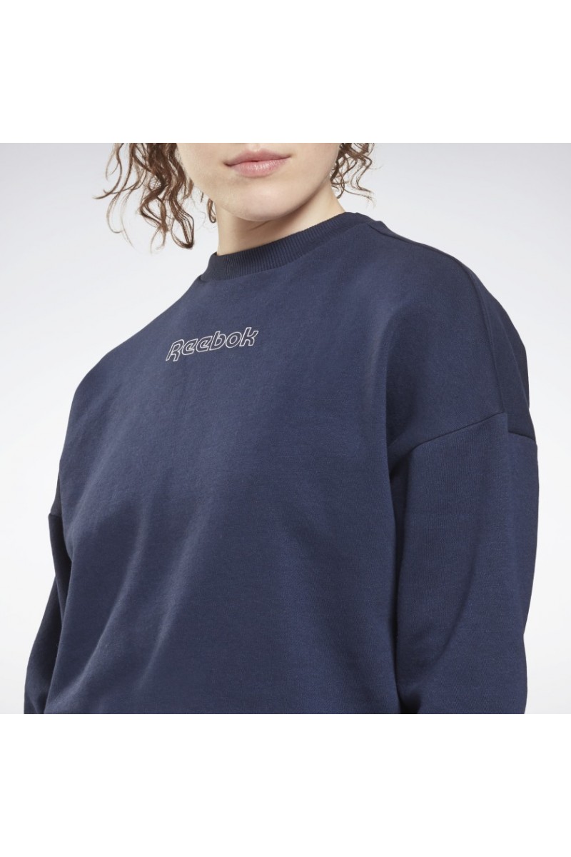 POLERÓN REEBOK MUJER PIPING CREW AZUL POLERÓN REEBOK MUJER PIPING CREW AZUL