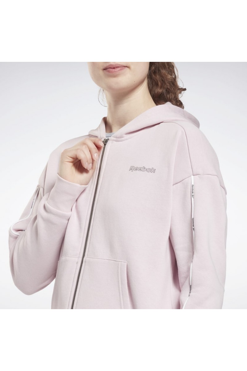 POLERÓN REEBOK MUJER HOOD PIPING ROSA POLERÓN REEBOK MUJER HOOD PIPING ROSA