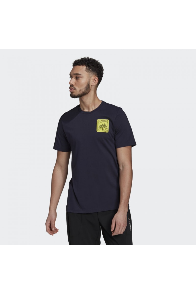 POLERA ADIDAS TERREX HOMBRE PATCH AZUL