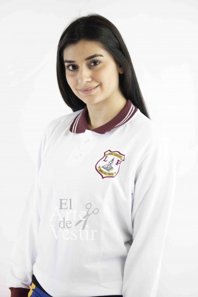 POLERA ML PIQUE BLANCO UNISEX HERNANDO MAGALLANES PORVENIR