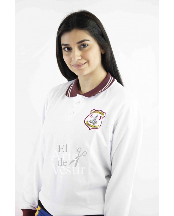 POLERA ML PIQUE BLANCO UNISEX HERNANDO MAGALLANES PORVENIR