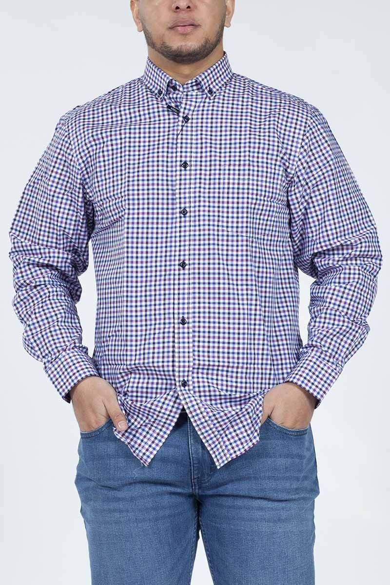 CAMISA MONTESOLA HOMBRE MATIAS CUADROS REGULAR CELESTE