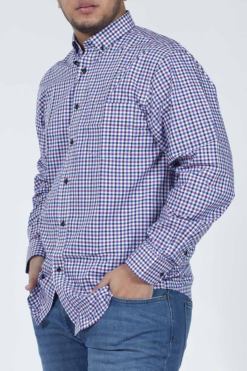 CAMISA MONTESOLA HOMBRE MATIAS CUADROS REGULAR CELESTE