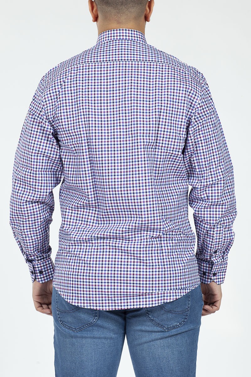 CAMISA MONTESOLA HOMBRE MATIAS CUADROS REGULAR CELESTE