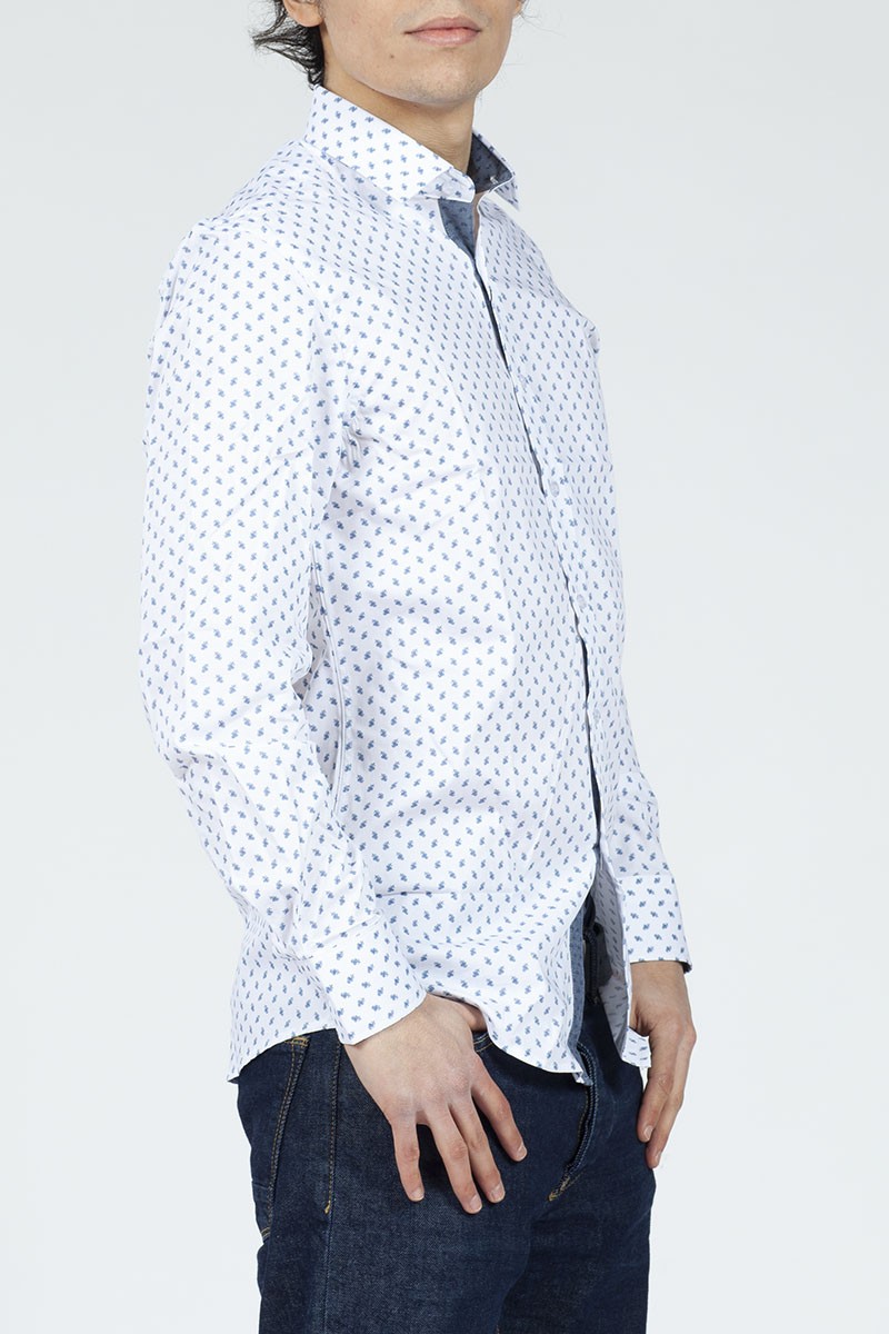 CAMISA MONTESOLA HOMBRE MUSTAFA FLOWER SLIM BLANCA