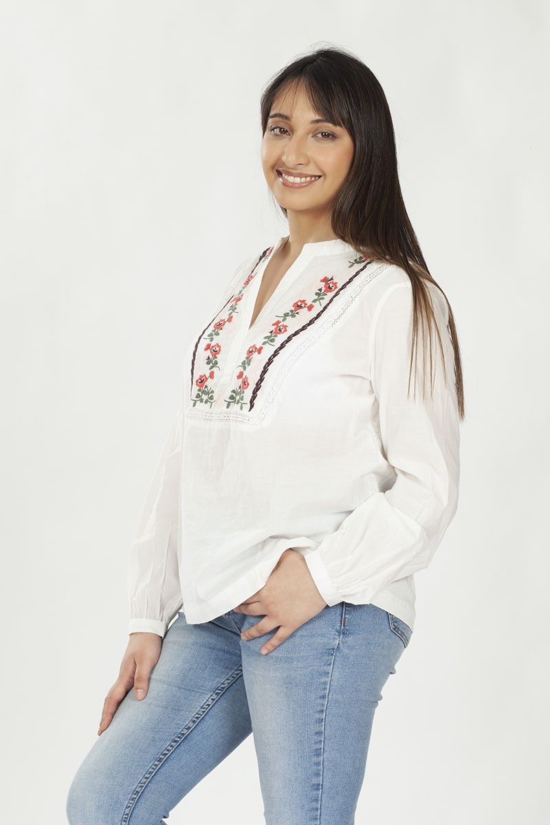 POLERA INNOCENTI MUJER SHEEP MANGA LARGA BLANCO