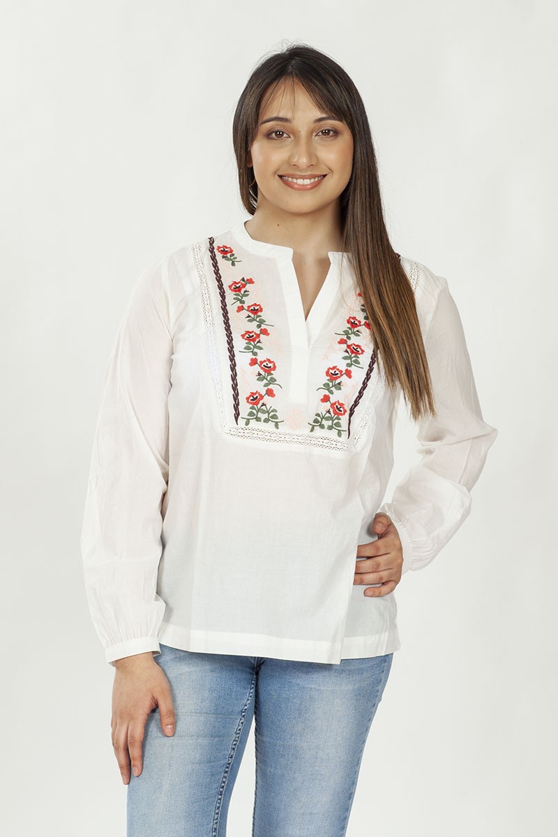 POLERA INNOCENTI MUJER SHEEP MANGA LARGA BLANCO