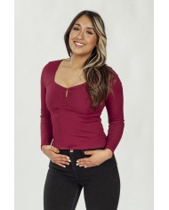 POLERA ARYA MUJER SEAGULL MANGA LARGA NEGRO