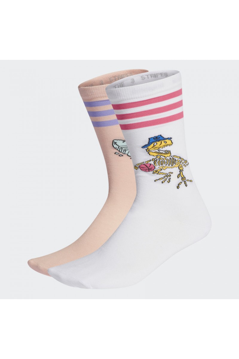 CALCETINES (2) ADIDAS UNISEX ESTAMPADO FUN ROSADO/BLANCO