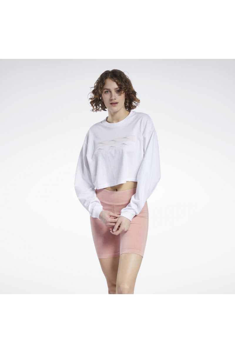 POLERA MANGA LARGA REEBOK MUJER VINTAGE BLANCO