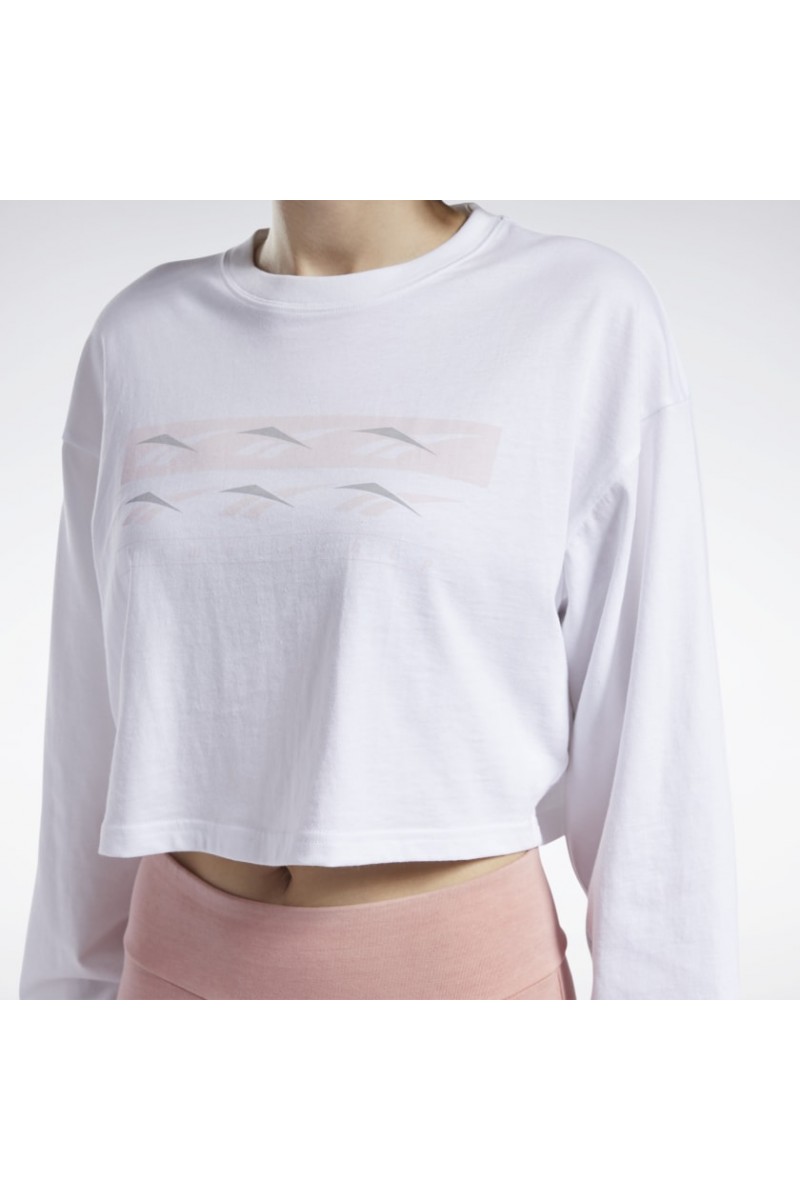 POLERA MANGA LARGA REEBOK MUJER VINTAGE BLANCO