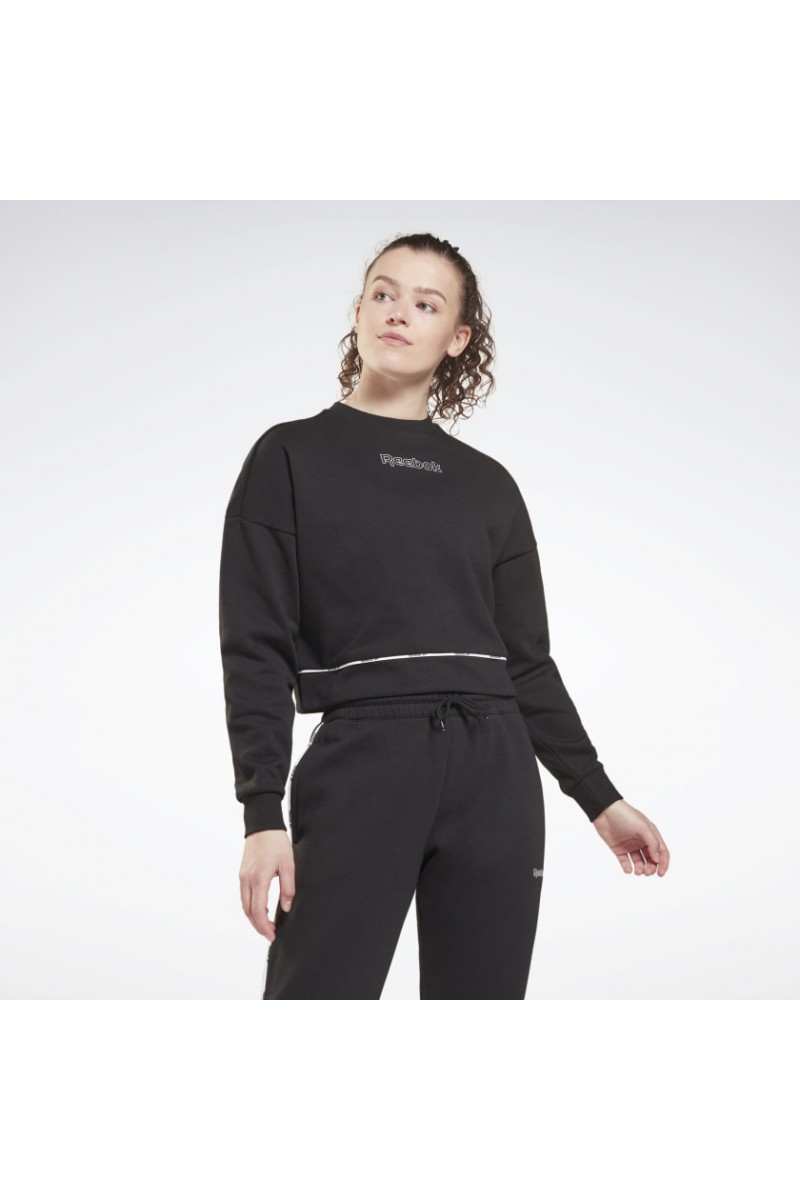 POLERÓN REEBOK MUJER PIPING CREW NEGRO POLERÓN REEBOK MUJER PIPING CREW NEGRO