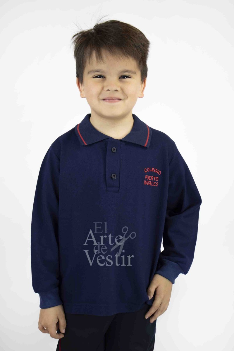 POLERA PIQUE AZUL UNISEX ML PUERTO NATALES