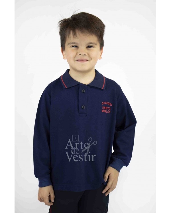 POLERA PIQUE AZUL UNISEX ML PUERTO NATALES