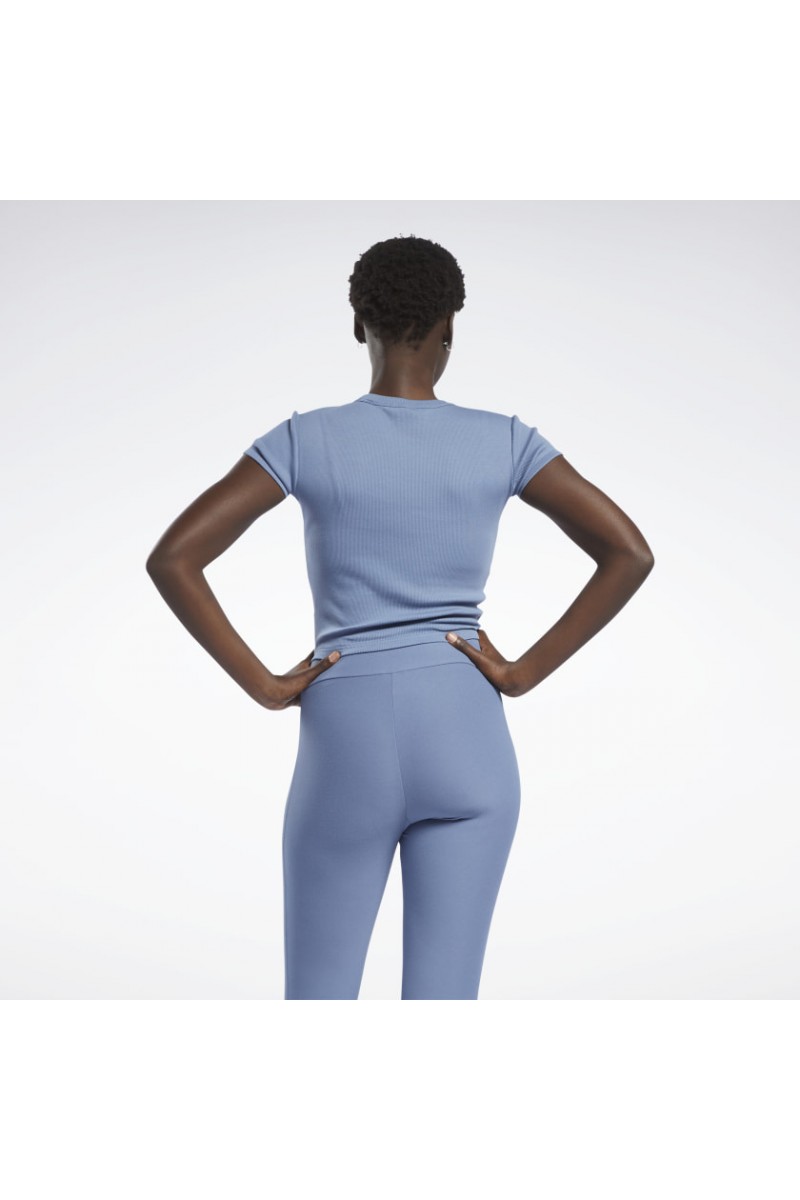 POLERA REEBOK MUJER CLASSIC RIBBED CELESTE