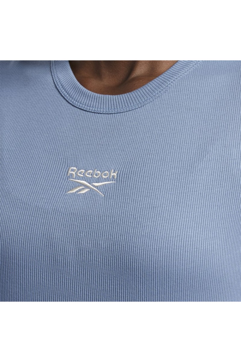 POLERA REEBOK MUJER CLASSIC RIBBED CELESTE