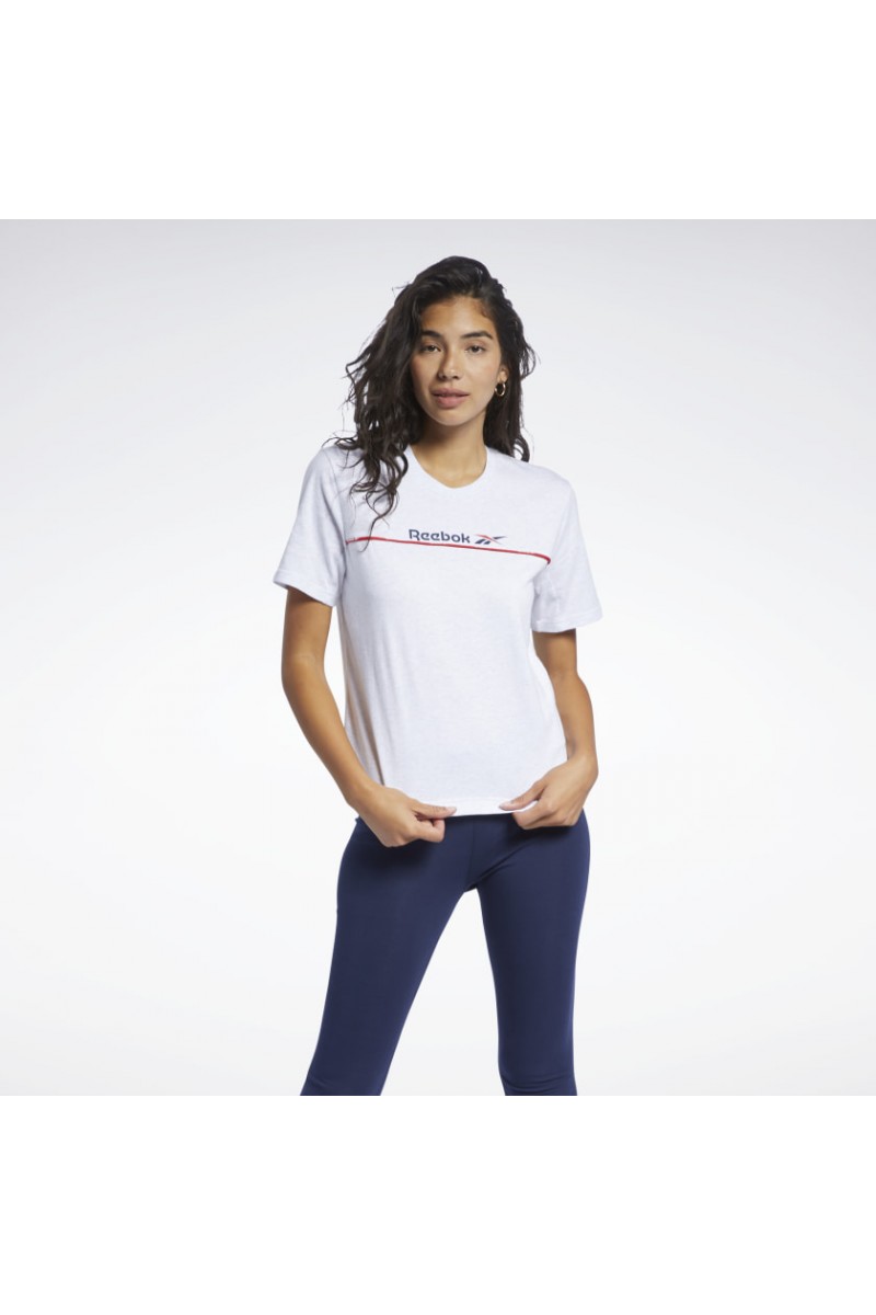 POLERA REEBOK MUJER FOUNDATION LINEAR T BLANCO