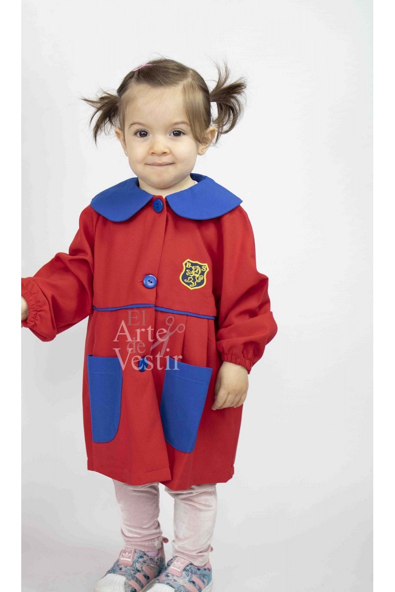 DELANTAL ROJO/AZUL NIÑA BRITANICO