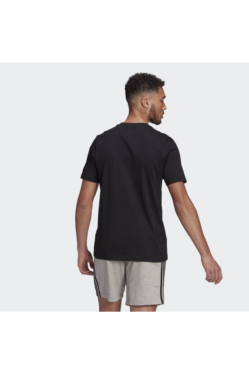 POLERA ADIDAS HOMBRE LOGO LINEAL BORDADO NEGRO