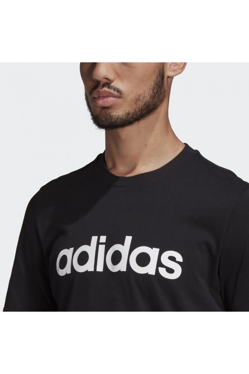 POLERA ADIDAS HOMBRE LOGO LINEAL BORDADO NEGRO