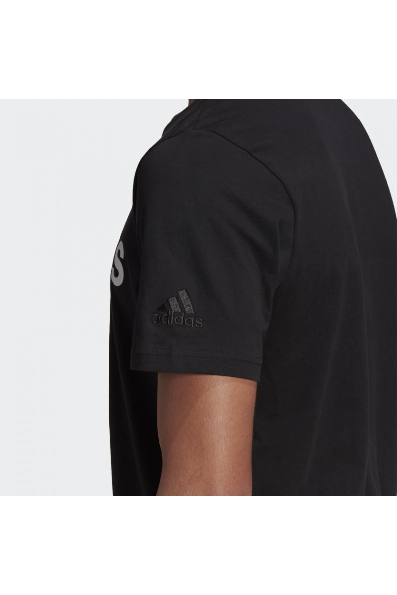 POLERA ADIDAS HOMBRE LOGO LINEAL BORDADO NEGRO