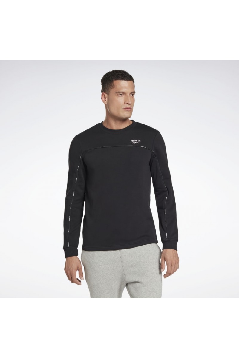 POLERÓN REEBOK HOMBRE PIPING CREW NEGRO POLERÓN REEBOK HOMBRE PIPING CREW NEGRO