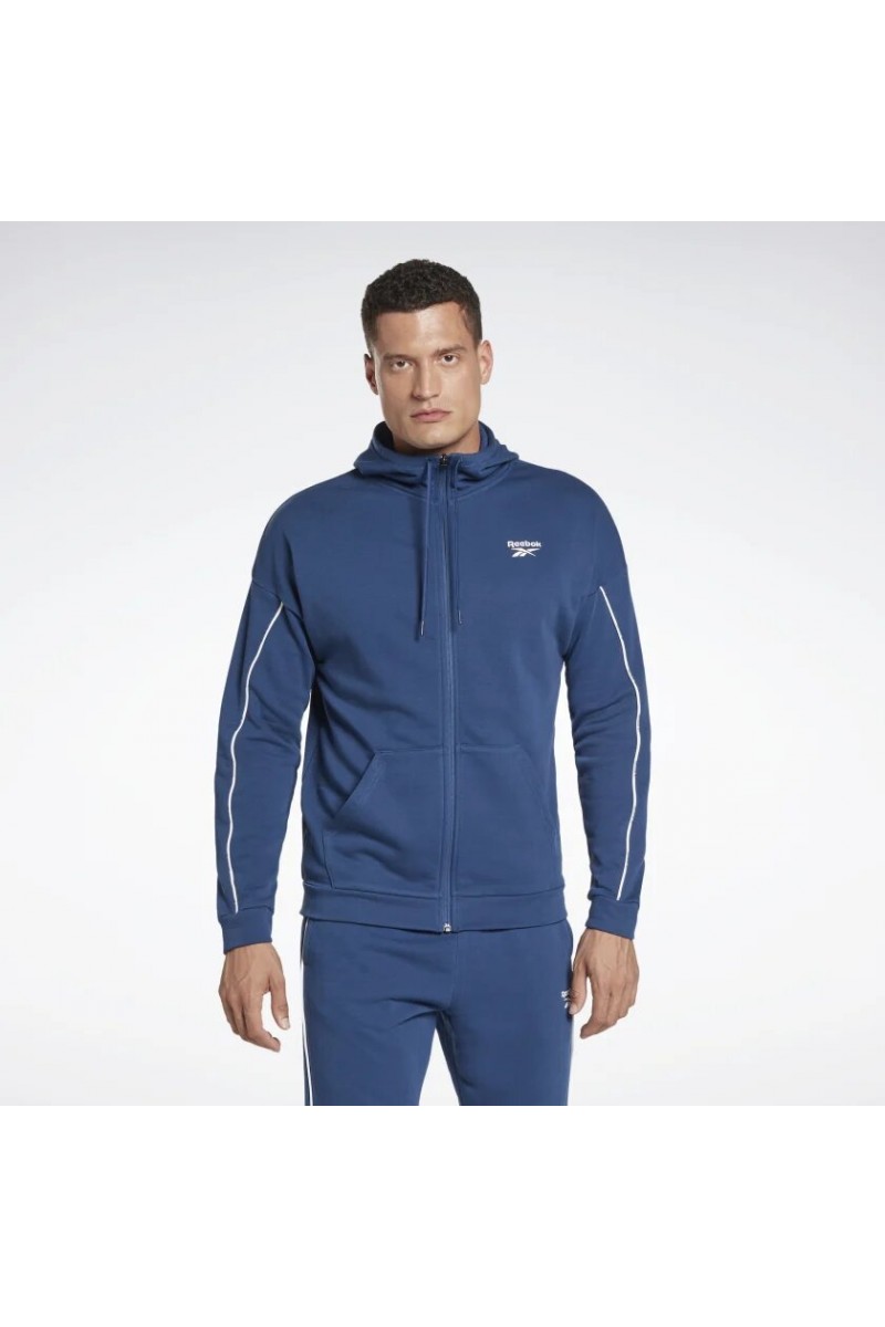 CHAQUETA REEBOK HOMBRE PIPING FZ AZUL CHAQUETA REEBOK HOMBRE PIPING FZ AZUL