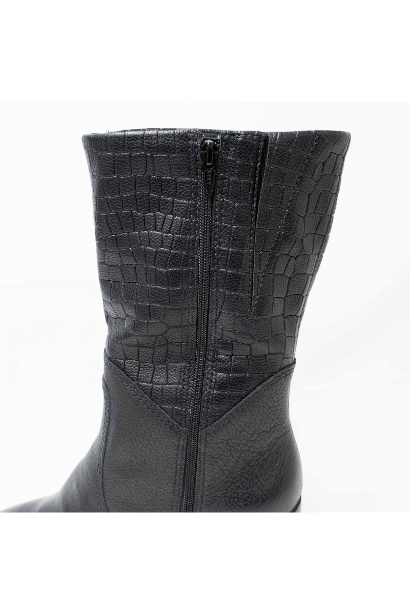 BOTA BOTTERO MUJER CROCO TANIS MILITAR NEGRO BOTA BOTTERO MUJER CROCO TANIS MILITAR NEGRO