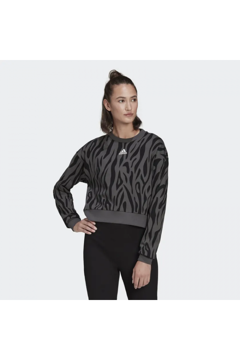 POLERÓN ADIDAS MUJER ESTAMPADO DE TIGRE GRIS POLERÓN ADIDAS MUJER ESTAMPADO DE TIGRE GRIS