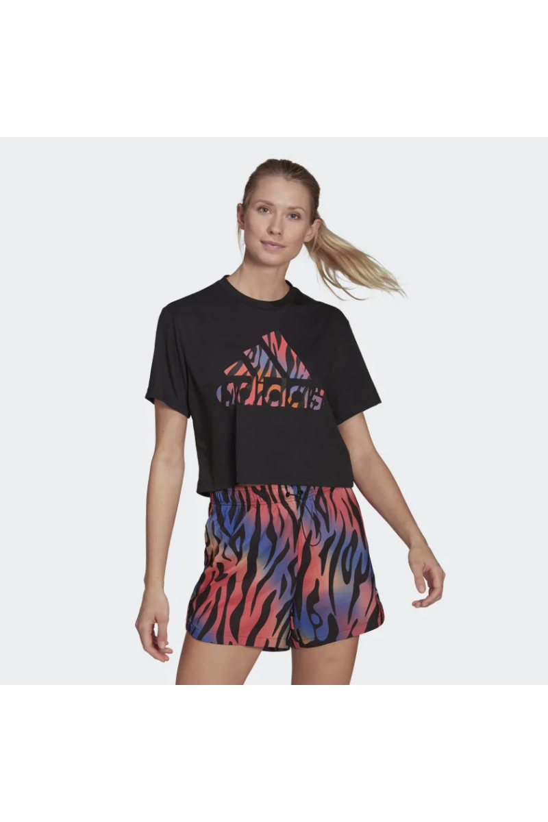 POLERA ADIDAS MUJER DESIGNED TO MOVE TIGRE NEGRO