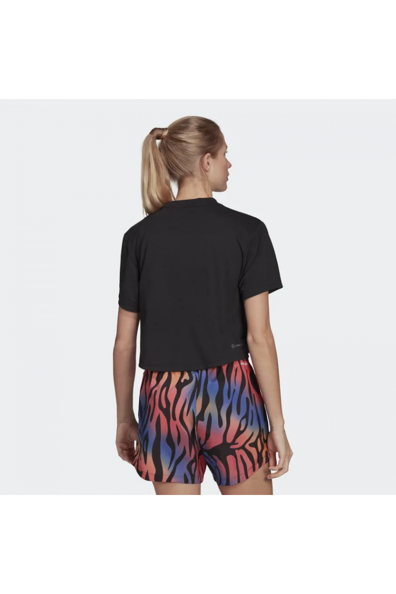 POLERA ADIDAS MUJER DESIGNED TO MOVE TIGRE NEGRO