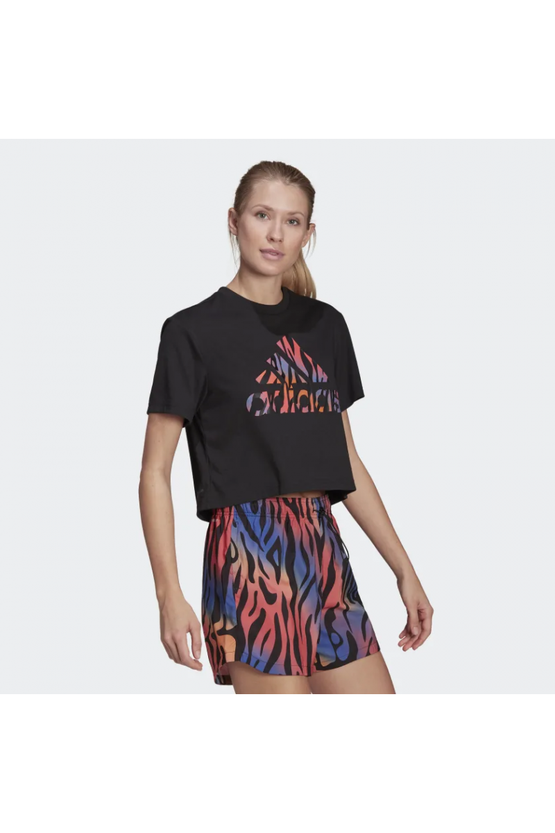 POLERA ADIDAS MUJER DESIGNED TO MOVE TIGRE NEGRO