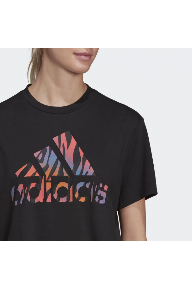 POLERA ADIDAS MUJER DESIGNED TO MOVE TIGRE NEGRO