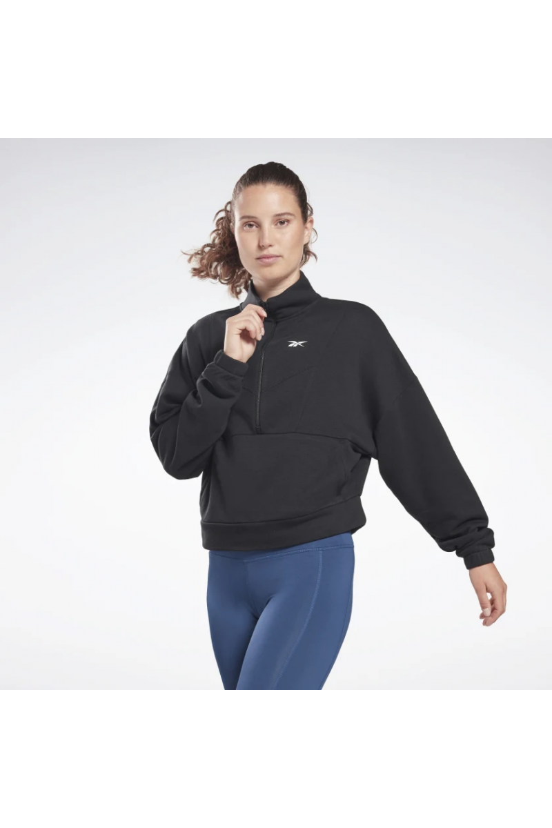 POLERÓN REEBOK MUJER CIERRE WORKOUT READY NEGRO POLERÓN REEBOK MUJER CIERRE WORKOUT READY NEGRO
