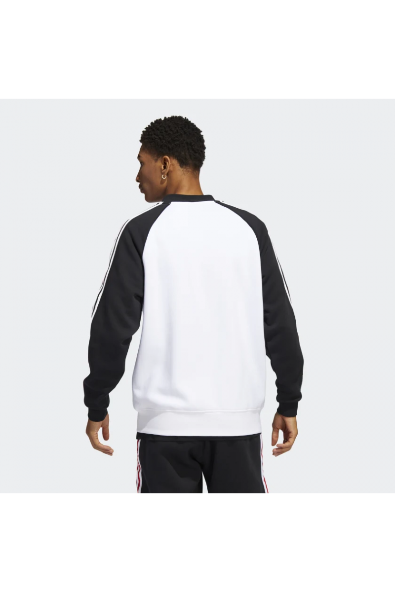 CHAQUETA DEPORTIVA ADIDAS HOMBRE FLEECE FELPA BLANCO/NEGRO