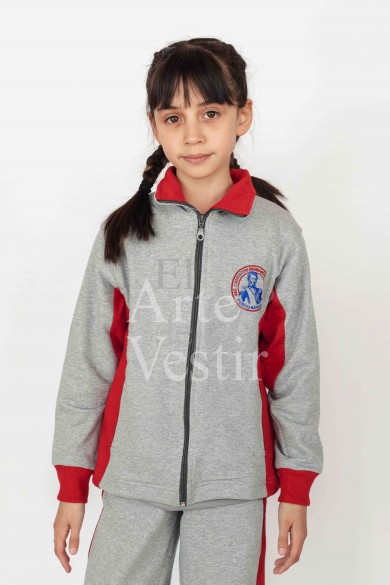 POLERÓN B. OHIGGINS MUJER GRIS/ROJO PTO NATALES