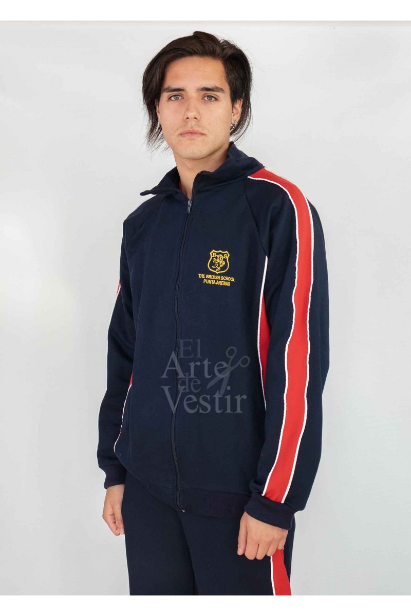 POLERÓN BUZO HOMBRE/UNISEX AZUL/ROJO BRITANICO