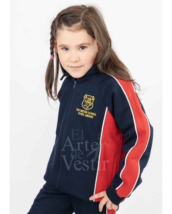 POLERÓN BUZO BRITANICO MUJER AZUL/ROJO