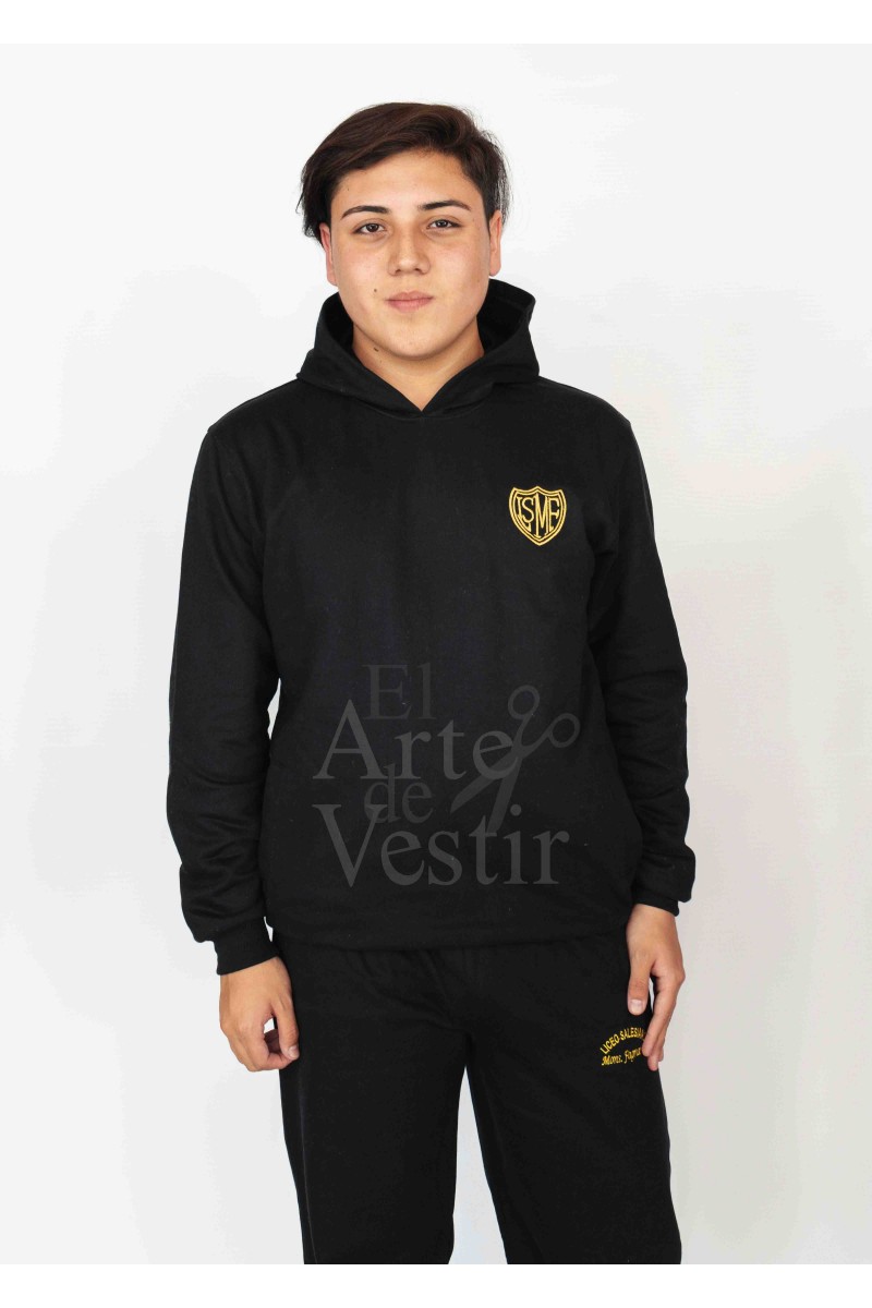 POLERÓN BUZO HOMBRE/UNISEX NEGRO MONSEÑOR FAGNANO PUERTO NATALES