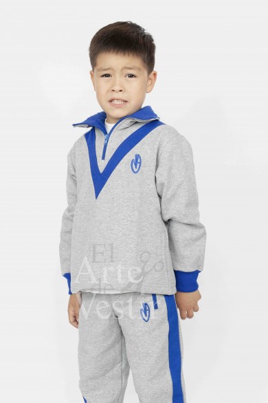 POLERÓN M. AUXILIADORA HOMBRE GRIS/AZUL PORVENIR