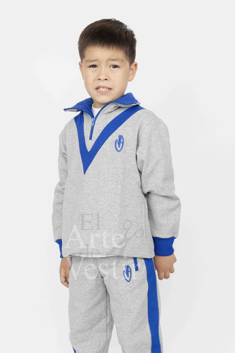 POLERÓN BUZO HOMBRE GRIS/AZUL MARIA AUXILIADORA PORVENIR