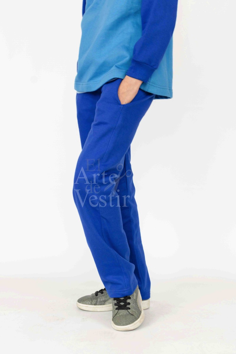PANTALÓN BUZO MUJER AZULINO SANTIAGO BUERAS