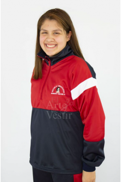 POLERÓN BUZO MUJER AZUL/ROJO BERNARDO O'HIGGINS P.A