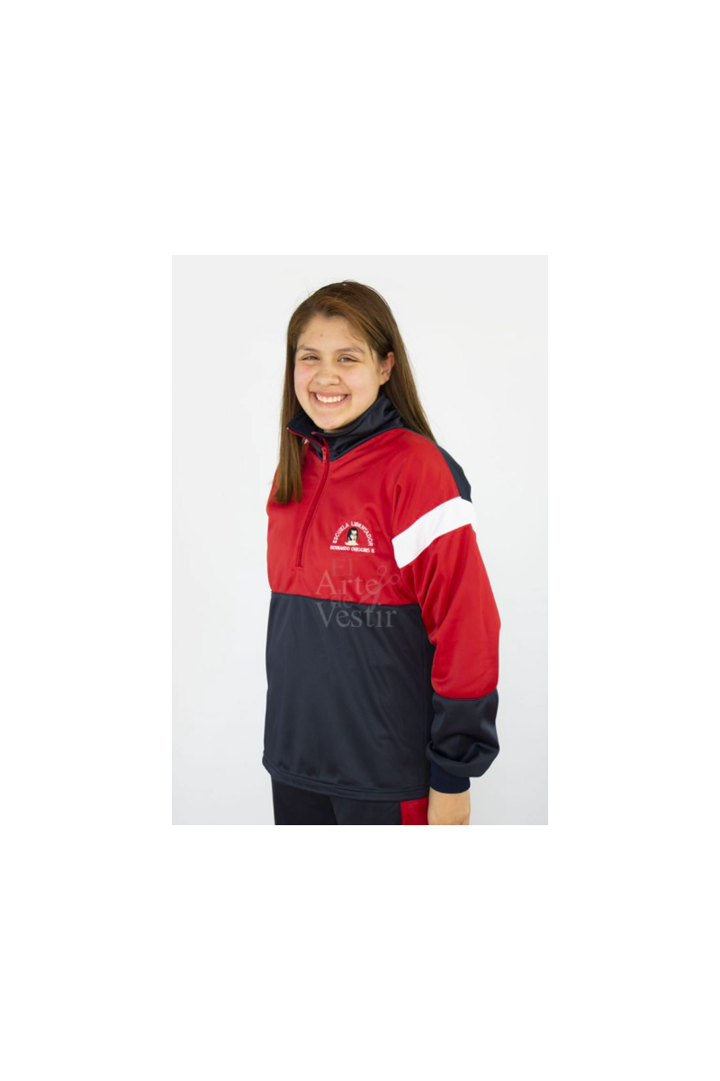 POLERÓN BUZO MUJER AZUL/ROJO BERNARDO O'HIGGINS P.A