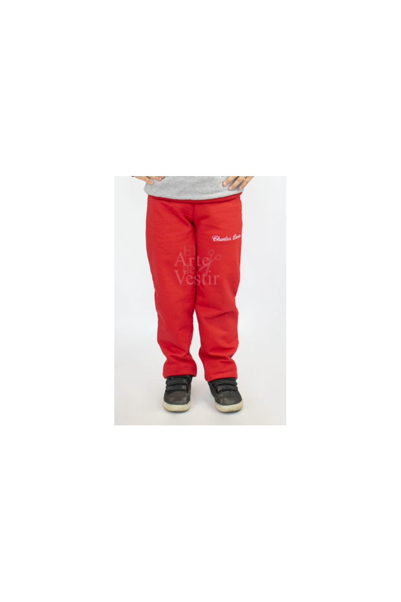 PANTALÓN BUZO UNISEX ROJO CHARLES DARWIN