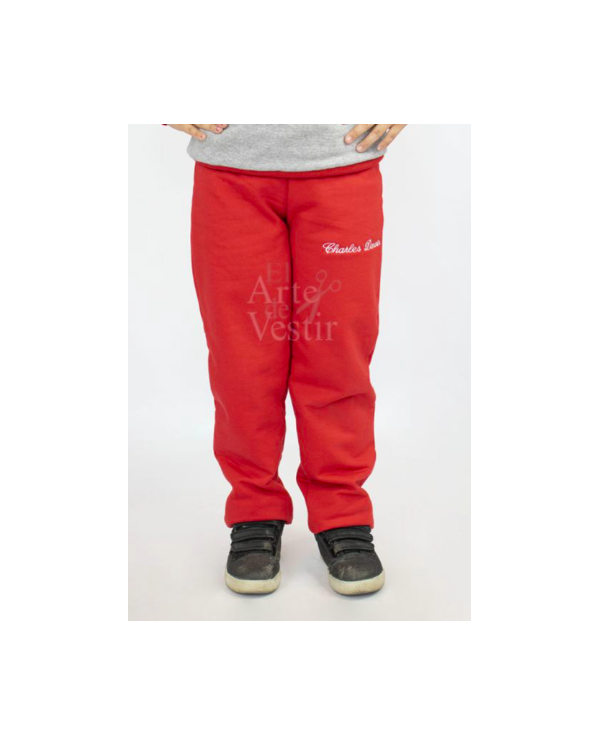 PANTALÓN BUZO UNISEX ROJO CHARLES DARWIN