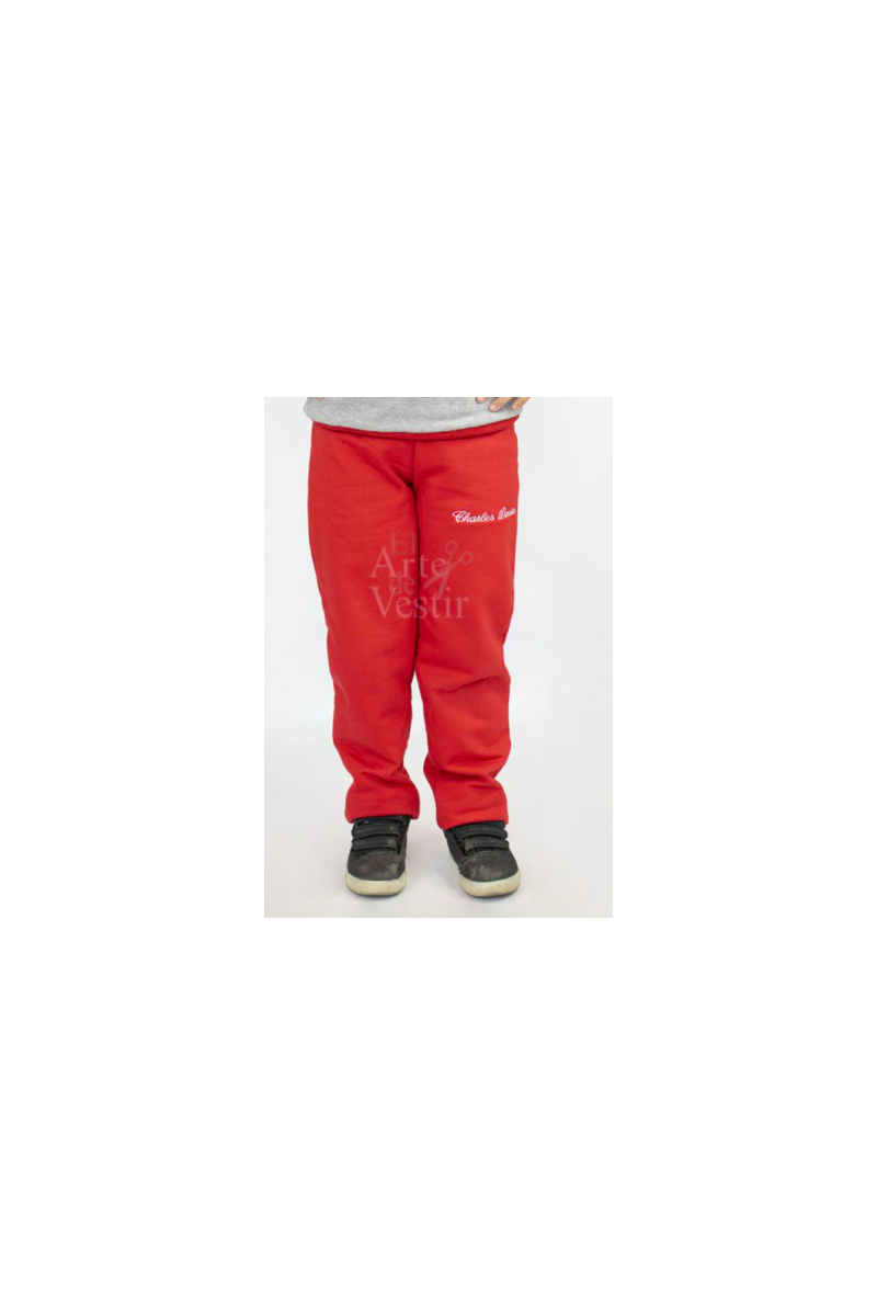 PANTALÓN BUZO MUJER ROJO CHARLES DARWIN