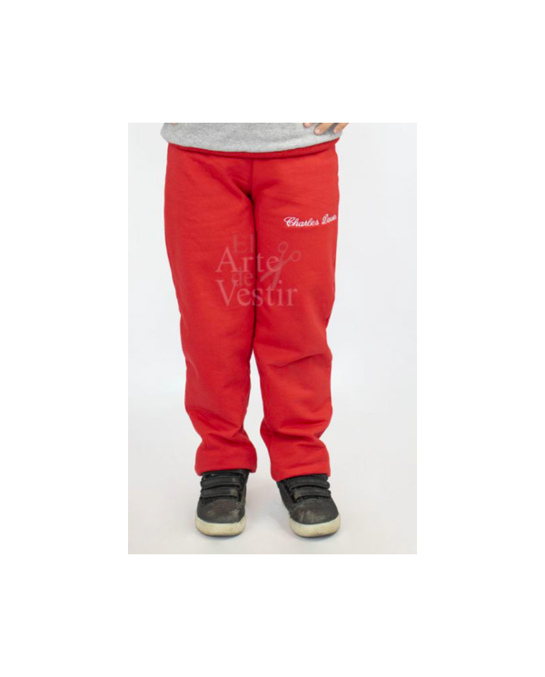 PANTALÓN BUZO MUJER ROJO CHARLES DARWIN